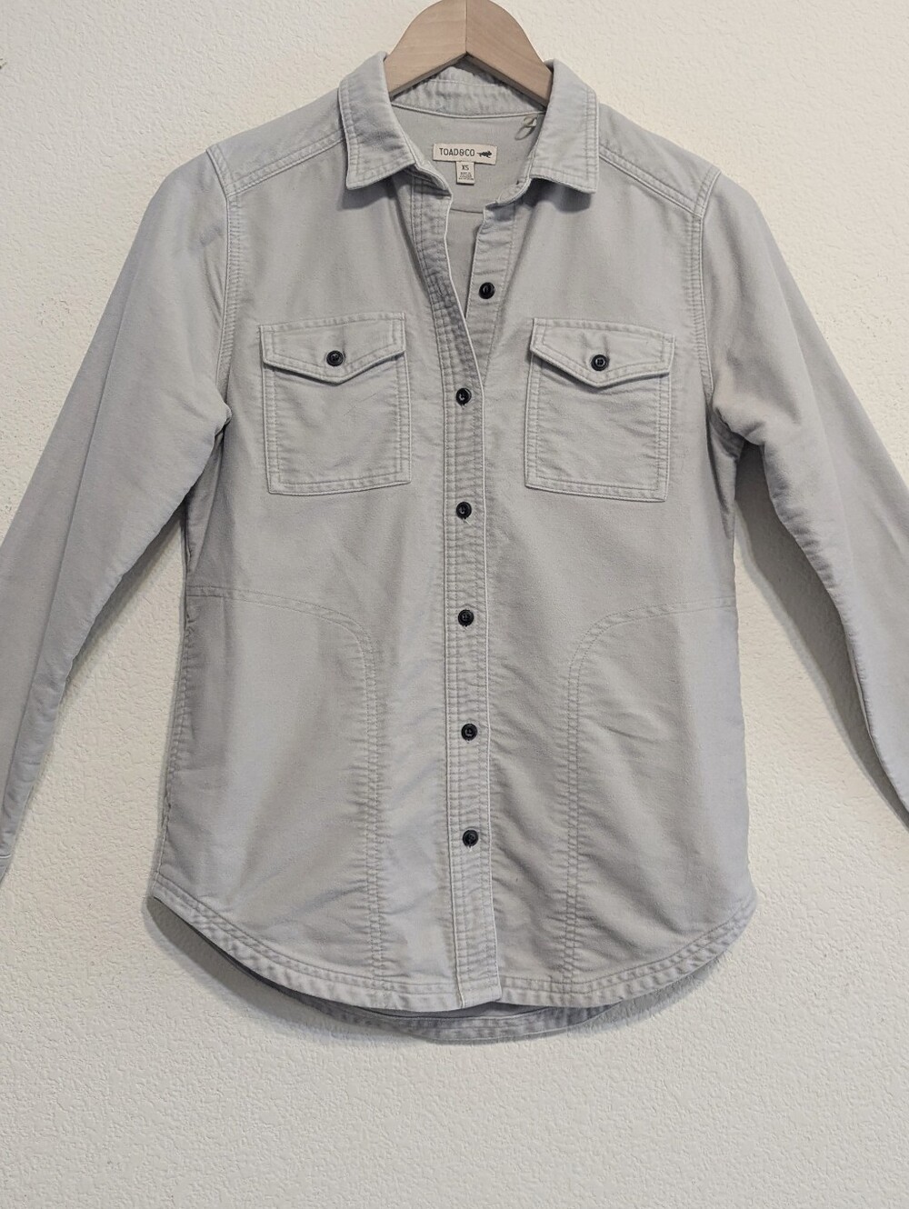 Toad&Co Morrison Long Sleeve Shirt  Gray Size XS Outdoor Granola Girl Shacket